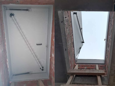 Люк для выхода на кровлю Небоскреб противопожарный EI60 - вид снизу